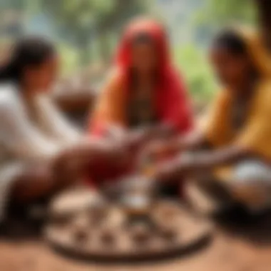 Traditional Ethiopian coffee ceremony illustrating local customs