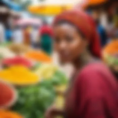 Vibrant local market showcasing Addis Ababa's cultural diversity