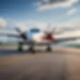 Scenic view of an aircraft preparing for a charter flight