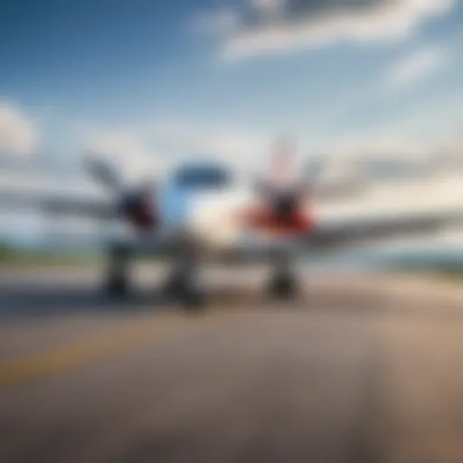 Scenic view of an aircraft preparing for a charter flight