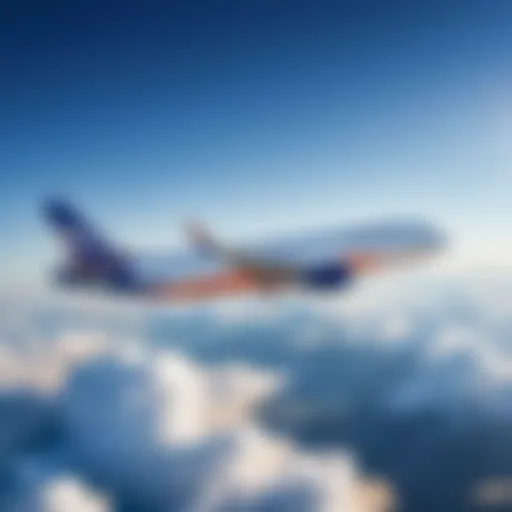 Aeroflot airplane soaring through a clear sky