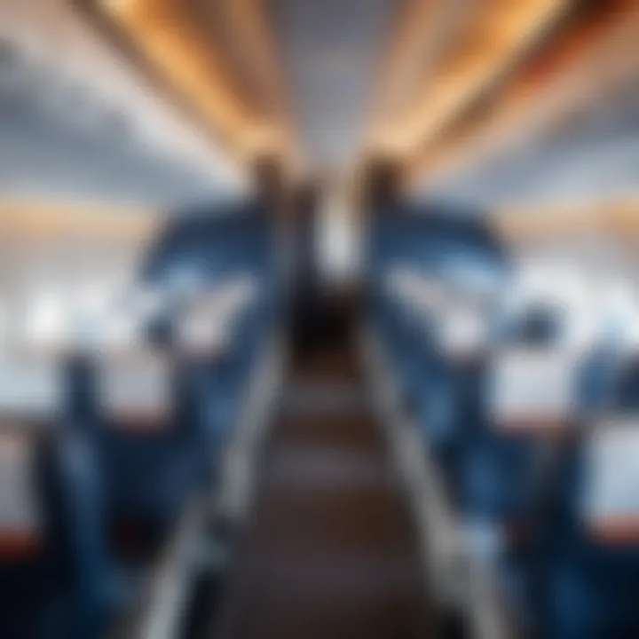 View of the cabin interior on an Aeroflot flight