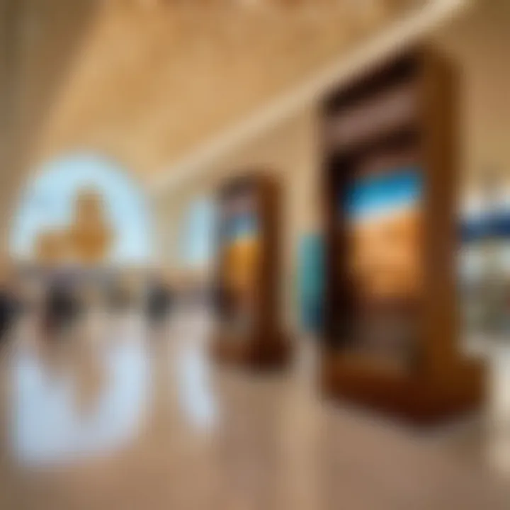 Cultural exhibits highlighting Kuwait's heritage within the airport facilities