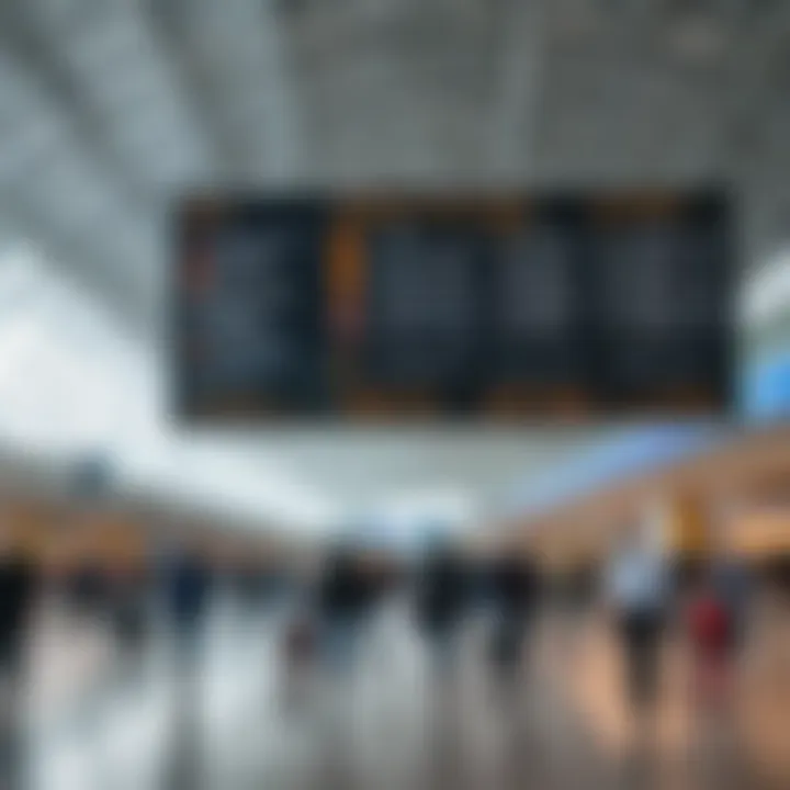 Signage and information boards guiding travelers at Sheremetyevo Airport