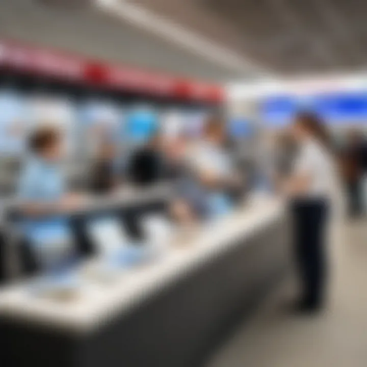 Information desk at Vnukovo with airline brochures