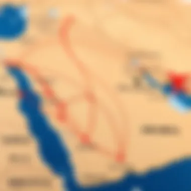 Map showcasing Air Arabia flight routes