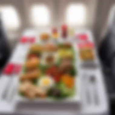 A beautifully arranged meal tray from Air Arabia