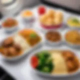 A selection of meals served on Air Arabia flights