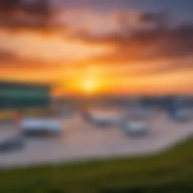 A stunning sunset view over IST Airport, symbolizing its role as a gateway for travelers