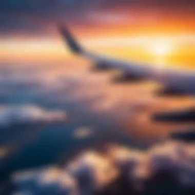 A serene sunset view from the airplane window