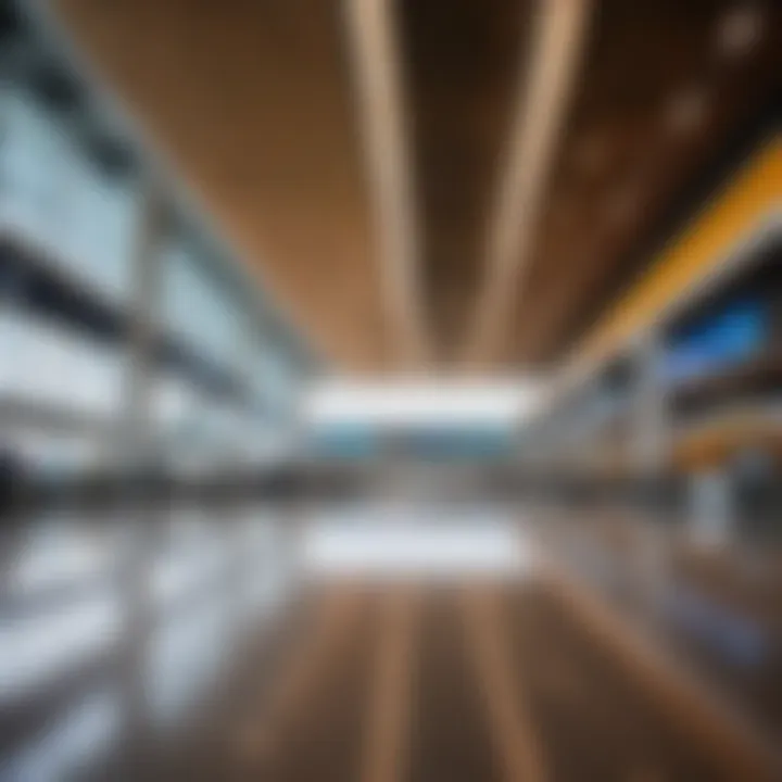 Interior view of a modern Thai airport terminal