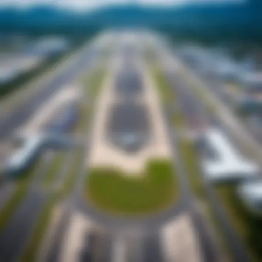 Aerial view of Phuket International Airport showcasing the runway and terminal.