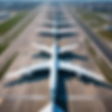 Major Russian Airport Aerial View Aerial view of a major Russian airport showcasing its extensive runways and terminals