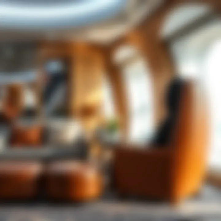 Luxury Lounge Experience in an Arab Airline An Arab airline lounge showcasing premium services and comfort