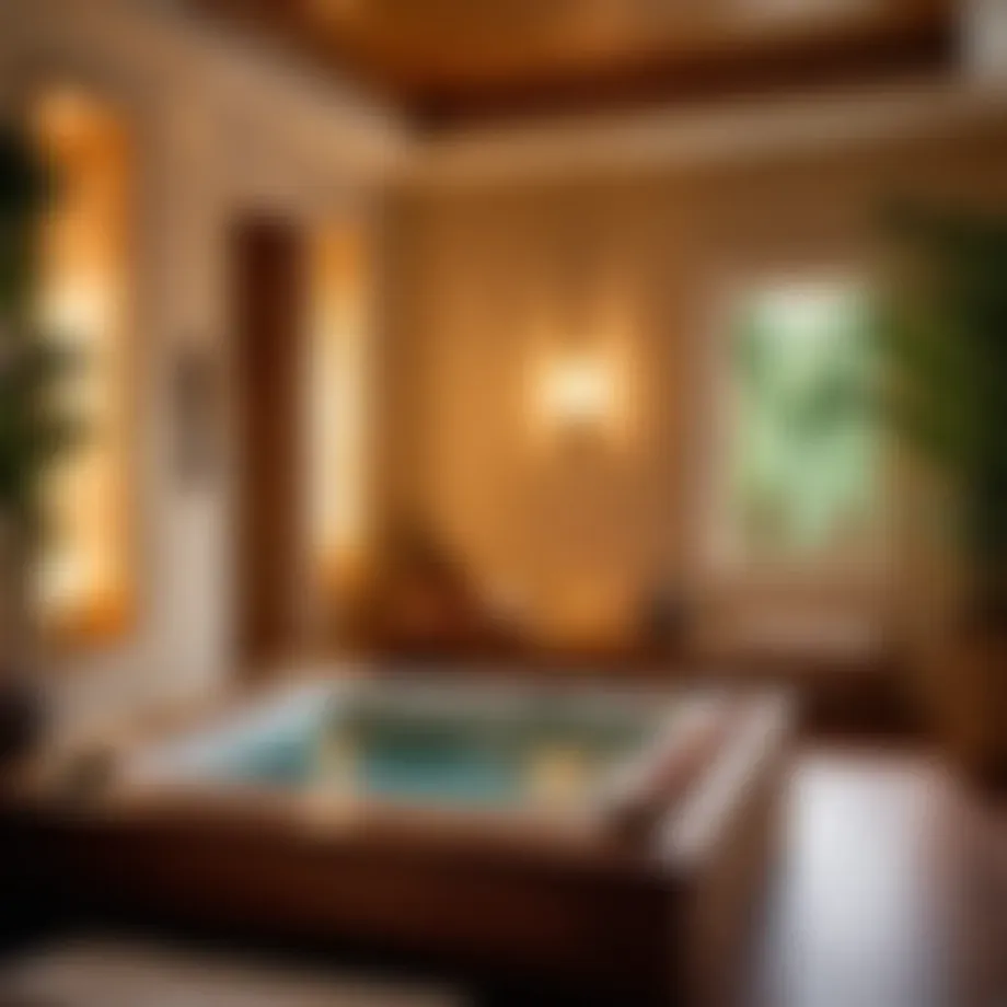 Tranquil spa environment with soothing decor