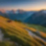 Breathtaking view of the Austrian Alps during sunset