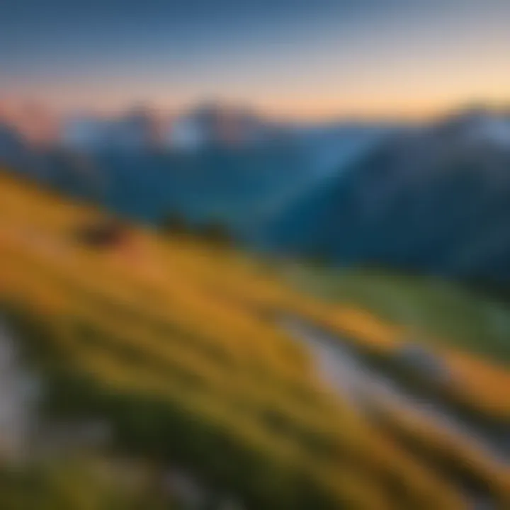 Breathtaking view of the Austrian Alps during sunset