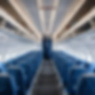 Interior view of a Pobeda Airlines cabin