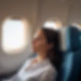 Passenger enjoying comfort during flight