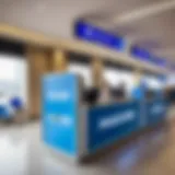 Azur Air check-in desk at the airport