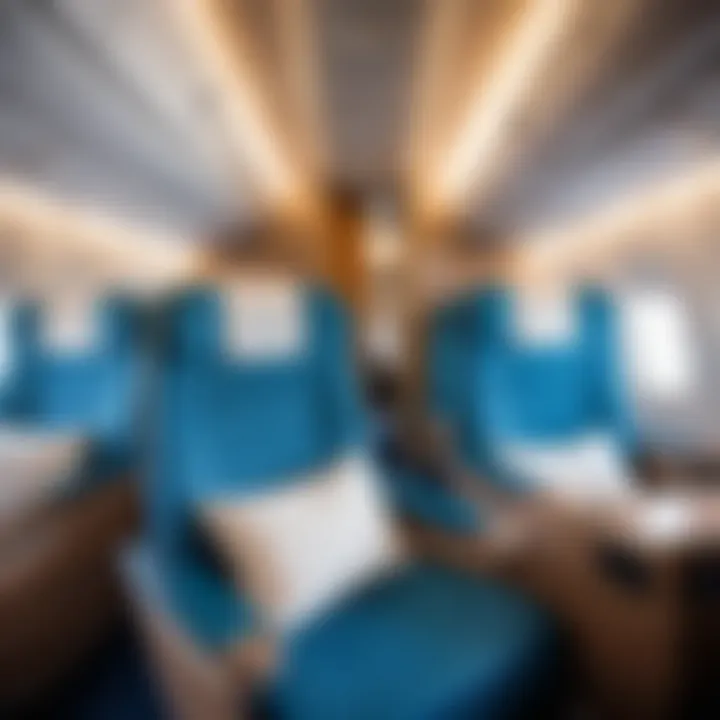 Luxurious seating in an Azur Air cabin, emphasizing the comfort and service offered to passengers.