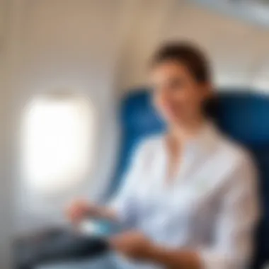 Passenger enjoying amenities on an Azur Air flight