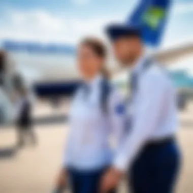 Azur Air staff assisting passengers at the airport