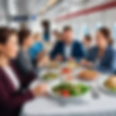 Passengers enjoying a meal on board