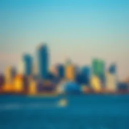 A panoramic view of the Azure city skyline showcasing its unique architecture