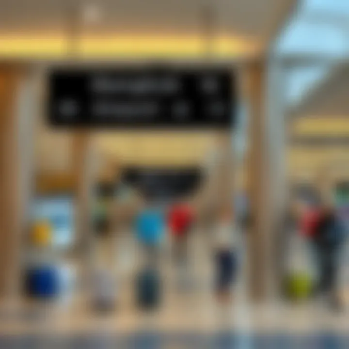 Amenities and Signage for Travelers at Bangkok Airport Signage and amenities available for travelers at Bangkok Airport