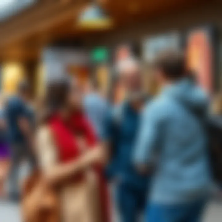 Tourists Choosing Their Ideal Accommodation Tourists considering hotel options