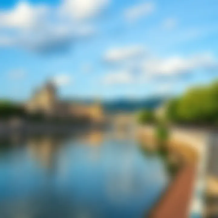 Scenic view along the Danube River