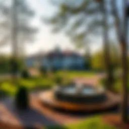 Scenic view of a Belarusian sanatorium surrounded by nature