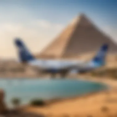 An infographic summarizing the benefits of online check-in with EgyptAir