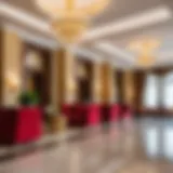 Luxurious hotel lobby showcasing elegant decor and ambiance.