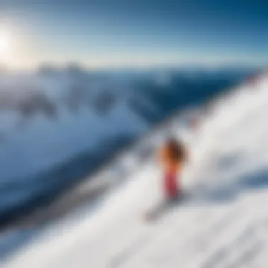 Skiers enjoying a day on the slopes of a famous Italian resort