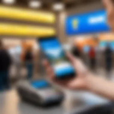 Traveler using a smartphone to check-in for a flight