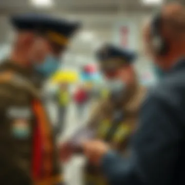 Navigating Border Control Border control officer checking a passport