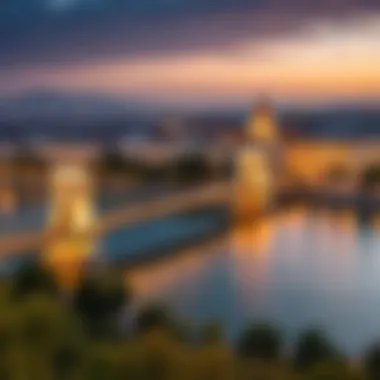 A scenic view of Budapest with river and bridge