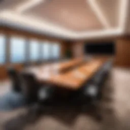 Luxurious conference room setup with modern amenities