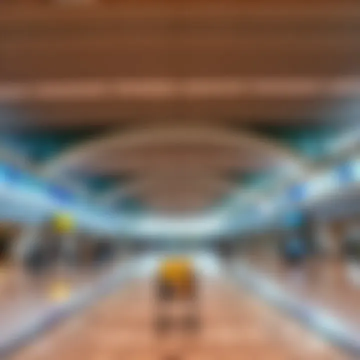 Interior of a bustling Russian airport