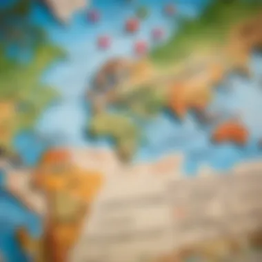 Flight Tickets with World Map Flight tickets displayed with a backdrop of a world map