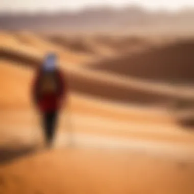 A traveler exploring the desert landscape of the UAE