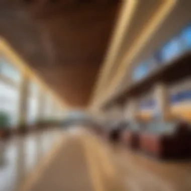 Interior terminal of Casablanca Airport highlighting passenger amenities