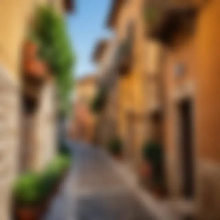 Charming narrow streets of an Italian town