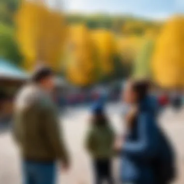 Families enjoying their visit at the Chelyabinsk Zoo