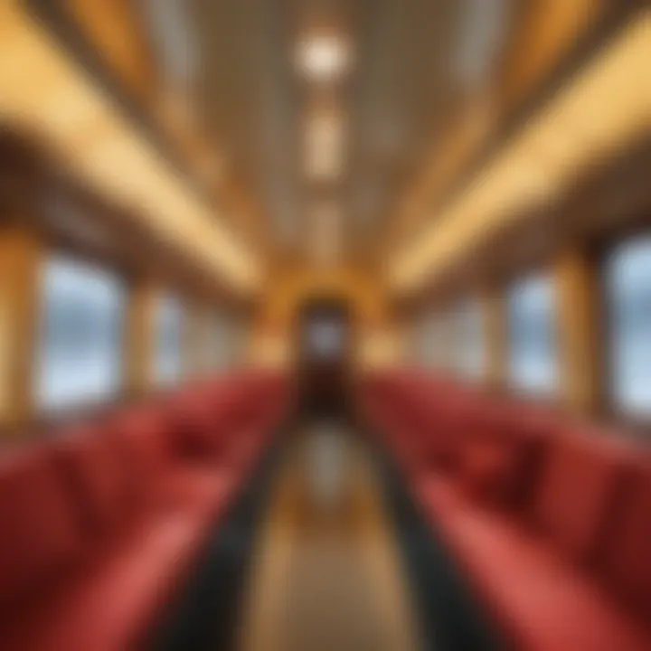 Interior of a comfortable train carriage heading to Eastern Station