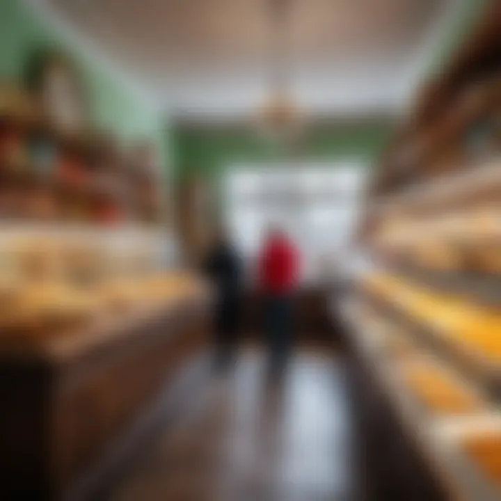 Interior of the shop with customers enjoying treats