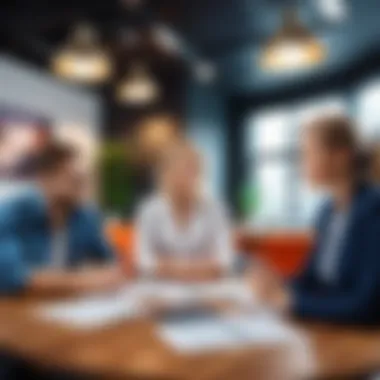 Exploring Travel Career Opportunities A business meeting in a vibrant office setting discussing travel opportunities
