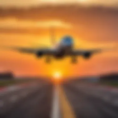 Corendon Airline Takeoff Corendon airline aircraft taking off against a sunset